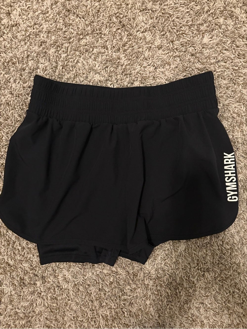 Gymshark Black Women's Double-Layer Athletic Shorts